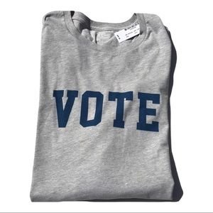 🆕J Crew VOTE Gray Graphic Tee Never forget to Vote New NWT